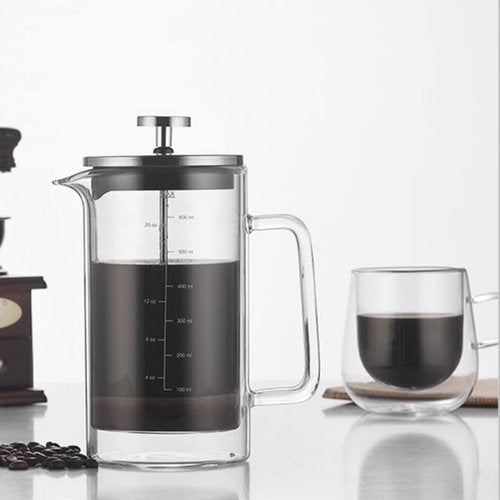 Double Walled French Coffee Maker Heat Resistant Borosilicate Glass Coffee Pot