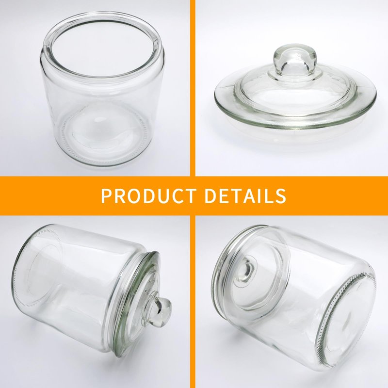 1 Gallon Glass Jars with Lids and Scoops,Clear Glass Storage Containers with Labels for Laundry Room Organization,Large Glass Canisters Set for Kitchen Pantry,Laundry Supplies,Bathroom,2 Pack