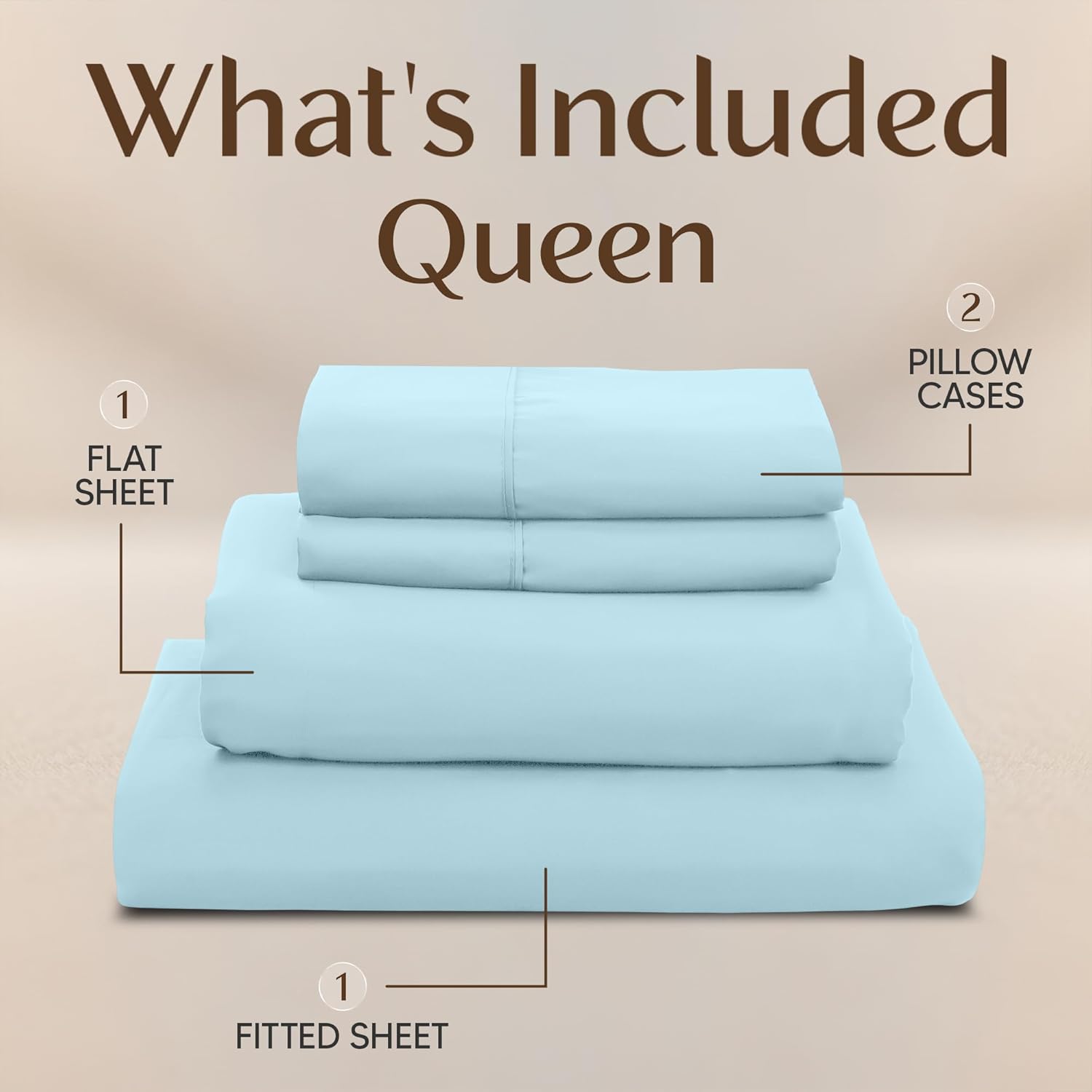Utopia Bedding Queen Size Sheet Set - Soft, Breathable Microfiber | 4-Piece in Ice Blue