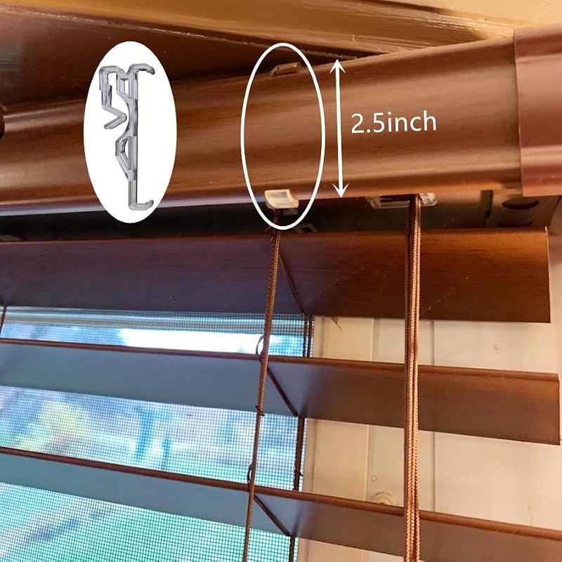 2.5-Inch Clear Plastic Valance Clips for Horizontal Blinds - 10 Pack