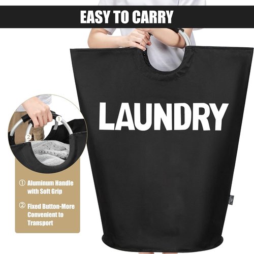 DOKEHOM 160L XX-Large Laundry Basket - Collapsible & Foldable Hamper in Black | 7 Color Options Available