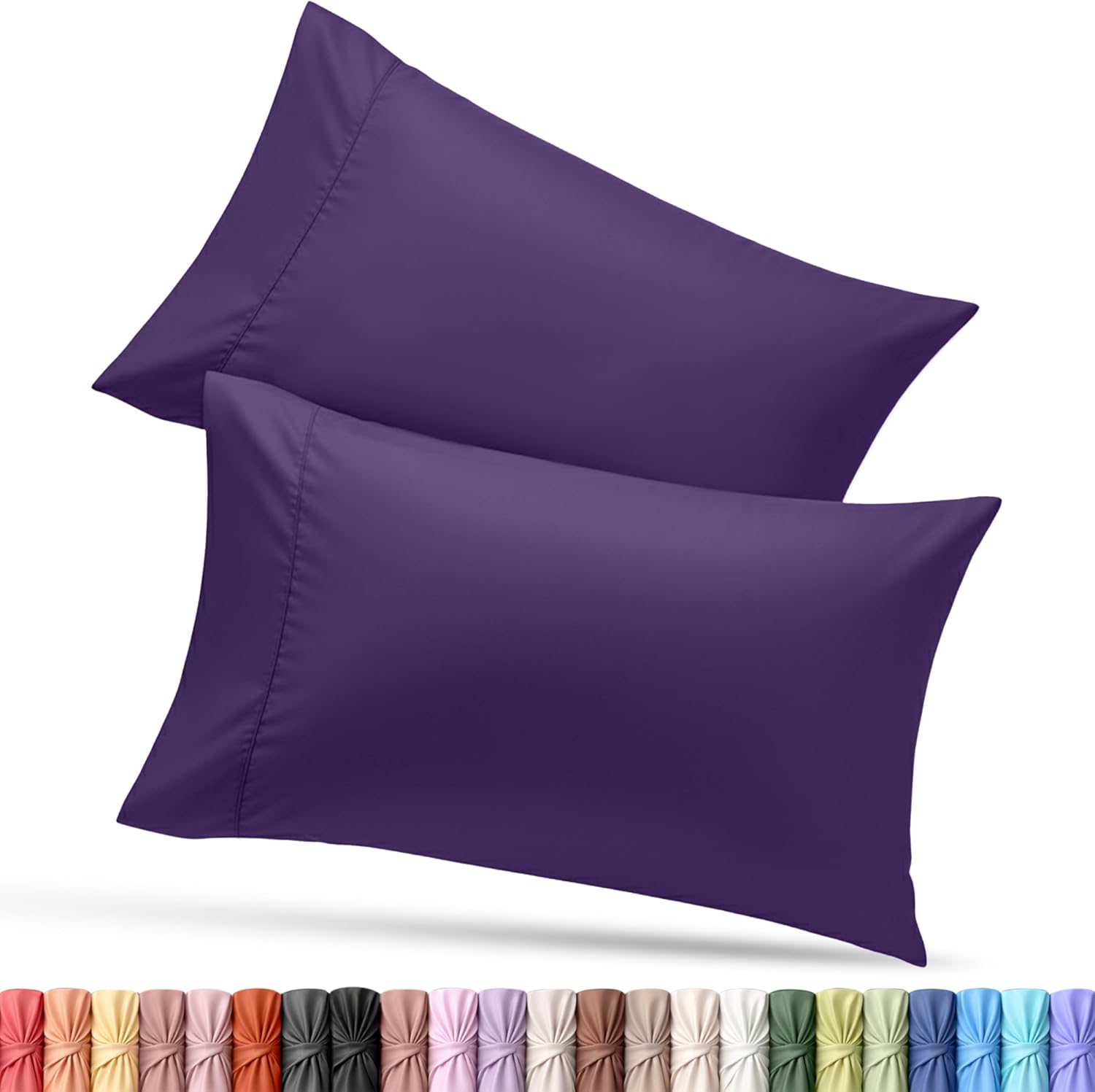 Utopia Bedding Queen Pillow Cases - Soft Brushed Microfiber - 2 Pack, Fade Resistant, 20 x 30 Inches | Eggplant Color