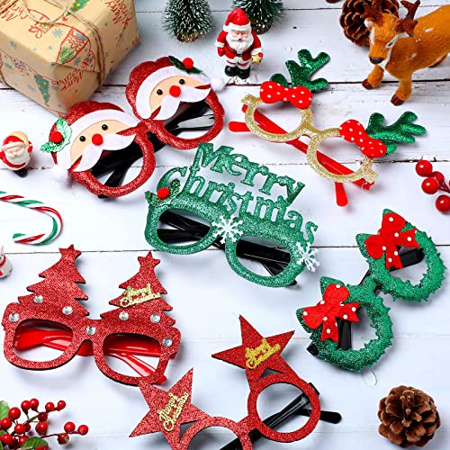 Vinsot 48 Pcs Operation Christmas Glasses Bulk Holiday Photo