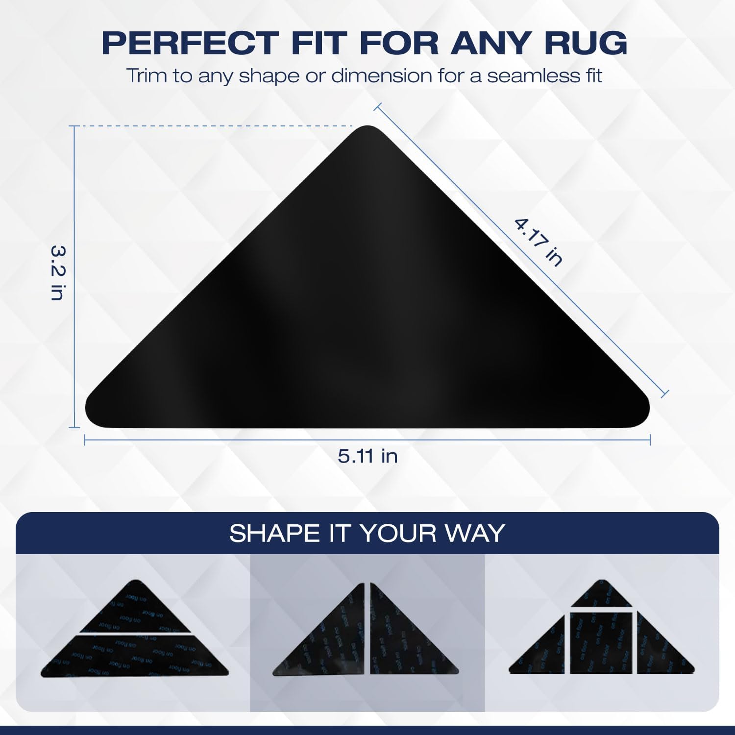 Skiennix Reusable Rug Grippers - Non-Slip Double-Sided Adhesive Pads for Hardwood & Tile | 8 Pieces