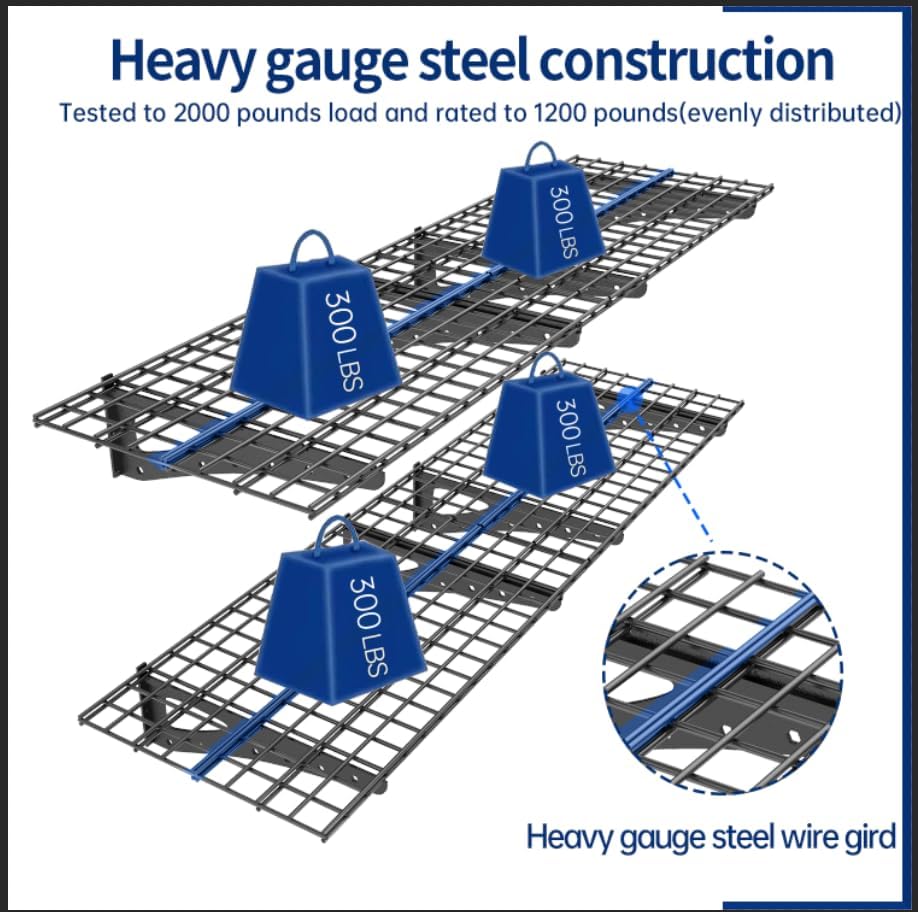 Sturdy Garage Wall Shelving by [Brand Name] - Heavy Duty 2-Pack Storage Rack | 70.86” x 23.6” | Black