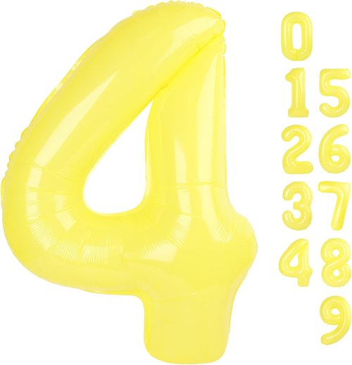 40 Inch Yellow Number 4 Balloon by [Brand Name] - Perfect for Birthdays, Graduations & Weddings