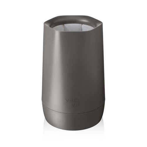 Vacu Vin Wine Cooler Hexo – Graphite – Modern Active Wine Bottle Chiller with Removable Cooling Sleeve – Geometric Design – Reusable, Ice-Free Cooler – Fits Standard Bottles – Tabletop Wine Accessory