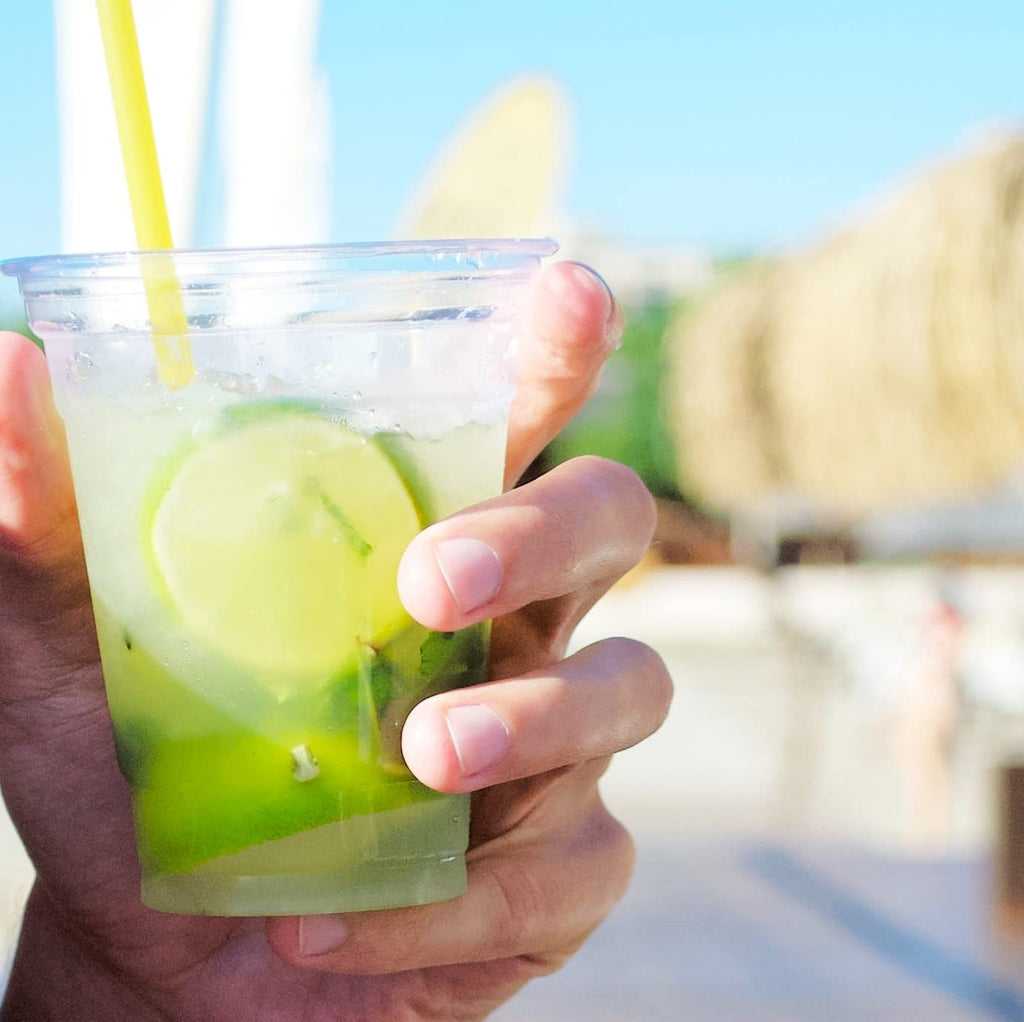 SHOPDAY 8 oz-Plastic-Cups-with-Lids - 150 Pack Disposable Clear Cup with Lids, Small Cup for Cold Drinks Smoothie Food, Coffee Cups with Lids