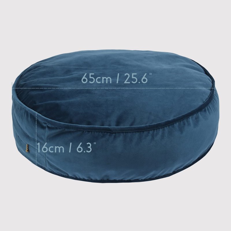 YIUOR Velvet Floor Pillows Round Chair Cushion Couch Throw Pillow Soft Pouf Seat Mattress Bean Bag for Reading Nook Play Room (25.6", Teal)