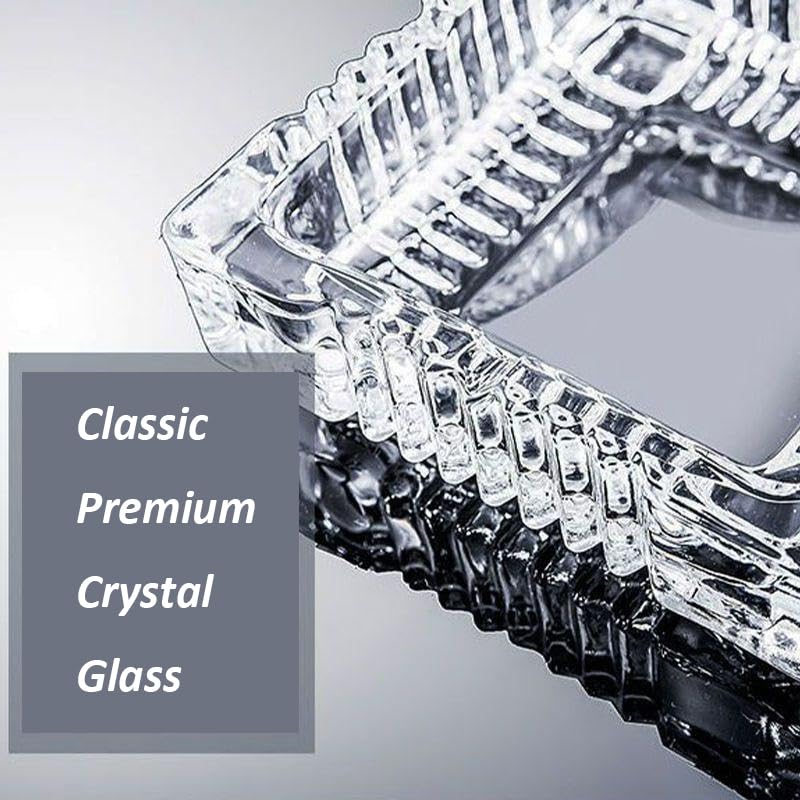 Handmade Glass Ashtray – Decorative Crystal Ash Holder for Home and Patio