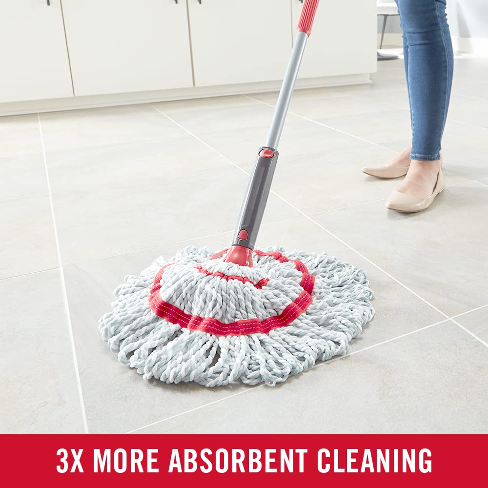 Rubbermaid Microfiber Twist Mop Kit - Machine Washable with 2 Refills | Lightweight & Safe for All Floor Types
