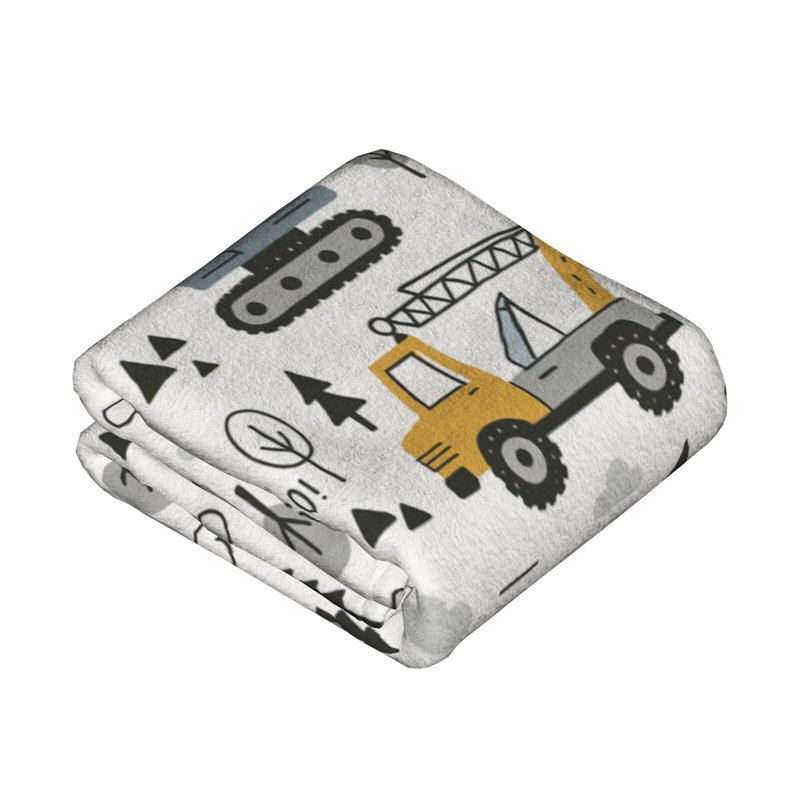 Cute Excavator Throw Blanket Flannel Fleece Truck Blanlet Autumn Lightweight Soft Fuzzy Cozy Travel Blanket for Couch Bed Fall Decor Thanksgiving Kids Boys Girls 60"x50"
