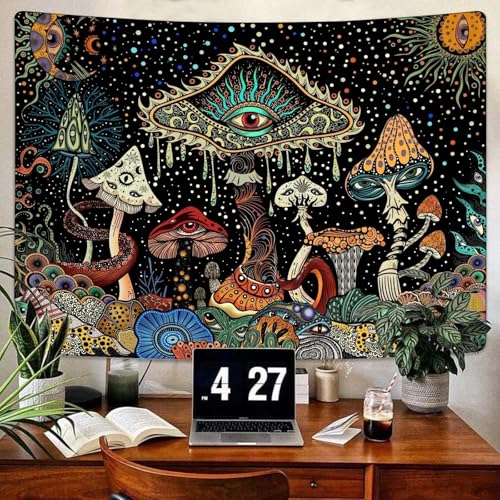 Mushroom Wall Tapestry - Aesthetic Hippie Room Decor & Wall Hanging