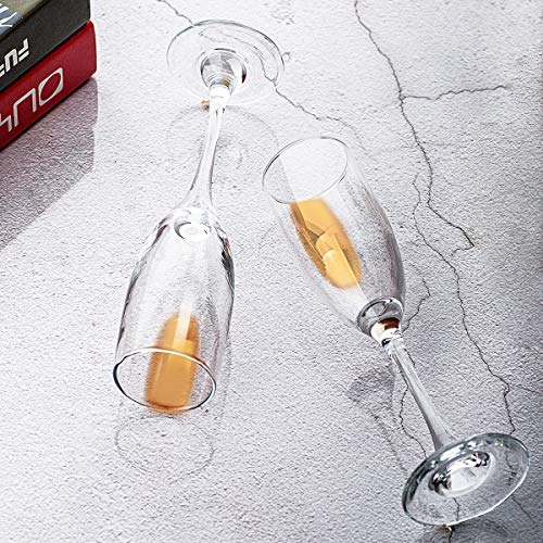 UMI UMIZILI 6 Oz Champagne Flutes Set of 12 - Premium Crystal Clear Stemware