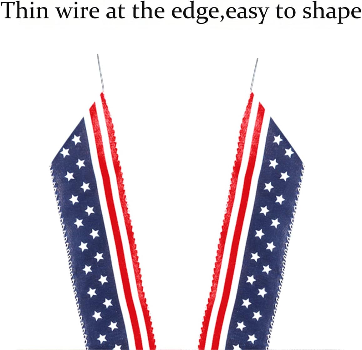 Patriotic 4th of July Decor Bow - Red, White & Blue Stripe Stars | 2 Pack Wreath & Tree Topper