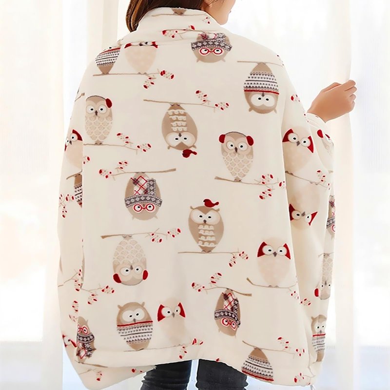 UKELER Owl Sherpa Fleece Blanket Twin Size 60''x80''- Ultra Soft Cozy Flannel Blanket for Bed/Couch/Sofa/Office/Camping, Great Gift for Women's Day,Mother's Day,Father's Day,Thanksgiving,Christmas