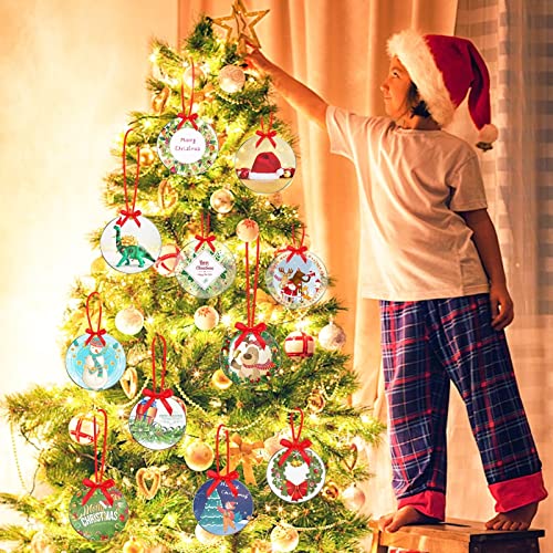 Clear Round Acrylic Ornament Blanks with Hole - 4 Inch (30 Pack) for DIY Crafts