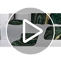 Emerald Green Marble 4-Piece Bathroom Decor Set with Shower Curtain & Rugs