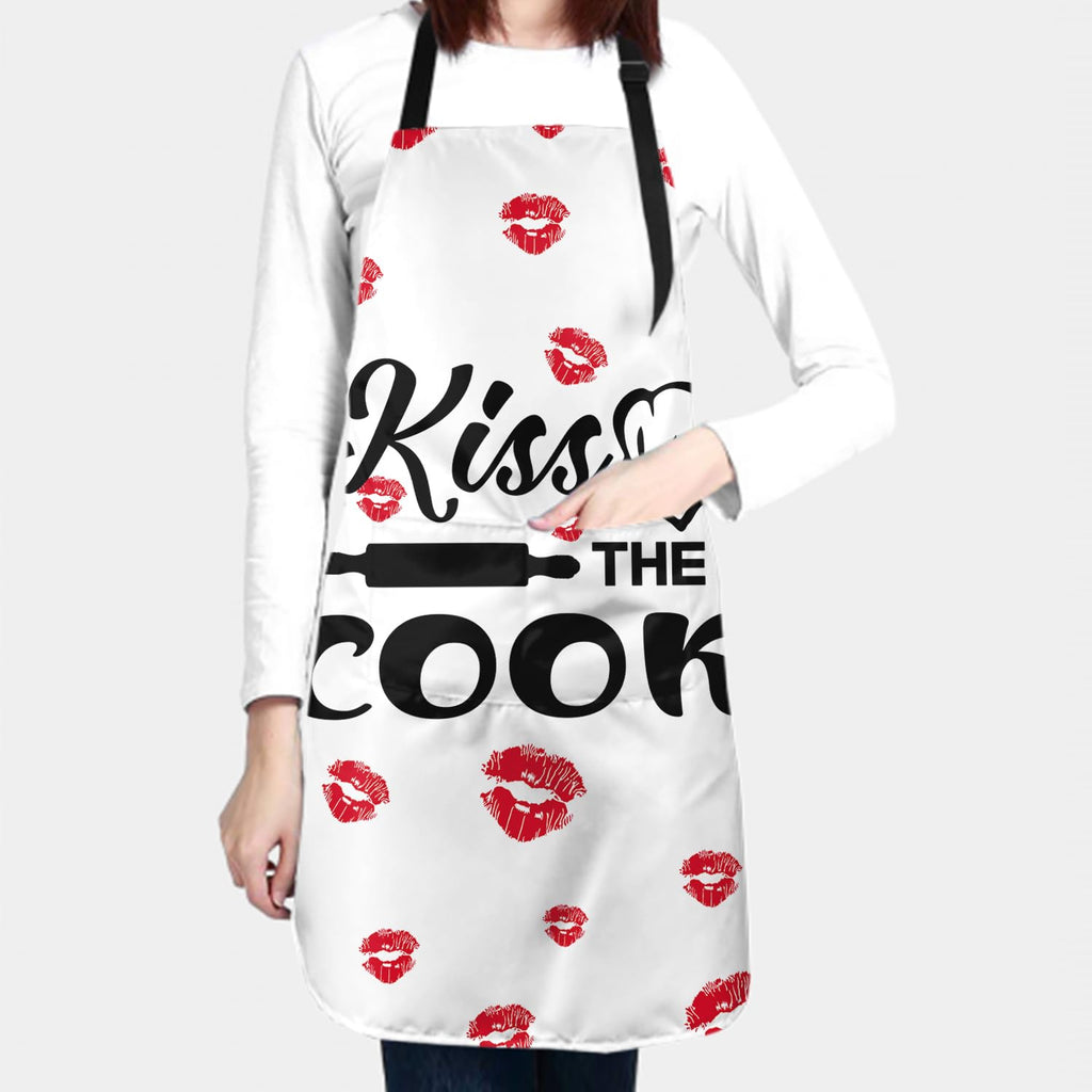 Imiss Kiss The Cook Kitchen Cooking Baking Apron - Funny Apron for Women Men，for Valentine's Day Gift Chef Home Grilling Baking
