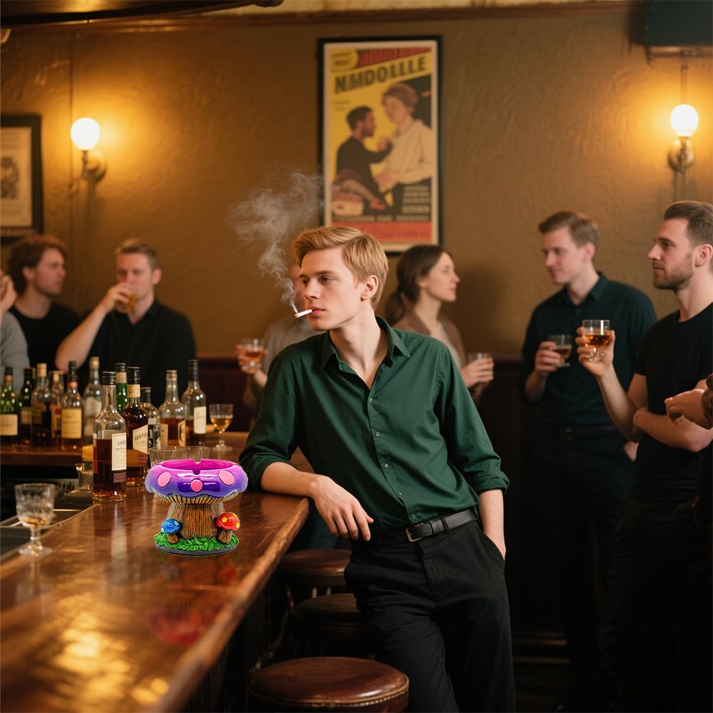 Neletao Fantastical Mushroom House Ashtrays with Storage - Cool Ashtrays for Weed Smokers and Bong Users with Smoking Accessories Collection-Stylish Design - Ideal Home and Office Desktop Decor