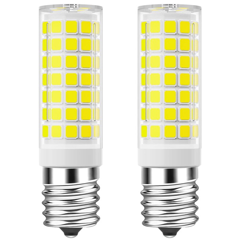 TAIYALOO LED Microwave Light Bulbs Under Hood 60W Equivalent, E17 LED Bulb Dimmable for Range Hood, Refrigerator, 7W 630 Lumens, LED Appliance Light Bulb Over Stove, Daylight White 6000K, 2 Pack