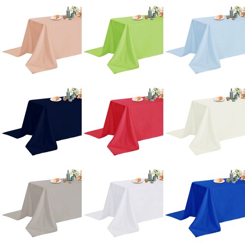 Fokitut 12 Pack Waterproof Rectangle Tablecloth, 60x102 Inch, Stain Resistant and Wrinkle Polyester Table Cloth, Fabric Table Cover for Kitchen Dining, Wedding, Party, Holiday Dinner-White