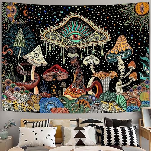Mushroom Wall Tapestry - Aesthetic Hippie Room Decor & Wall Hanging