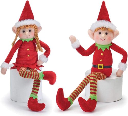 Burton Plush Christmas Elf Dolls - Adorable Boy & Girl Designs for Festive Decor