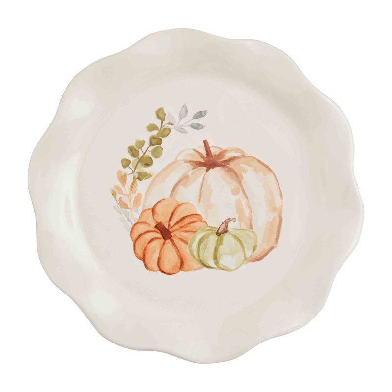 Mud Pie Thanksgiving Salad Plate, Pumpkins, 8" dia, 1 pc. only