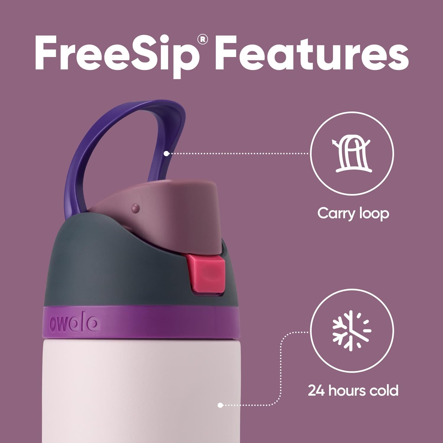 Owala FreeSip 24 oz Insulated Stainless Steel Water Bottle - BPA-Free, Ideal for Sports & Travel, Dreamy Field