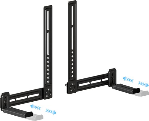 C YECEN Sound Bar Mount - Adjustable Height & Depth with Detachable Extension Arms | Fits Under or Above TV