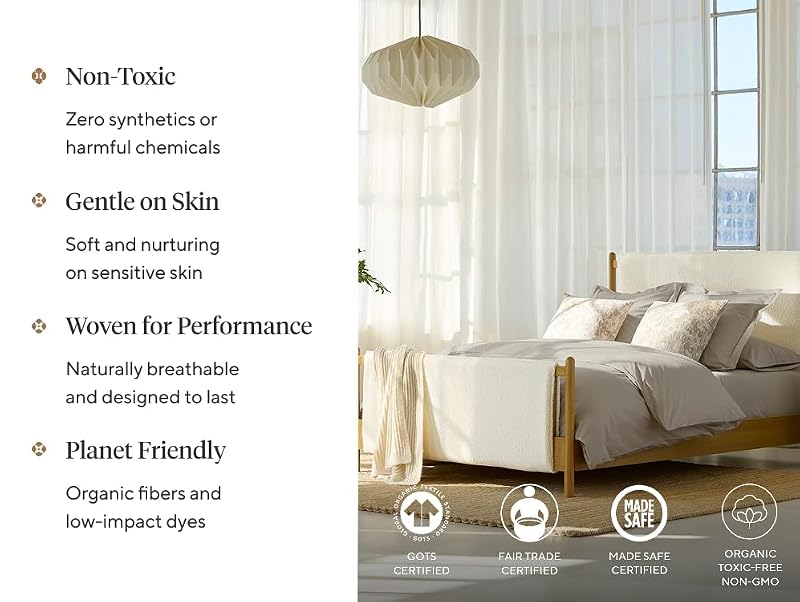 Organic Cotton Twin Duvet Cover - Crinkled Percale, Steel Blue
