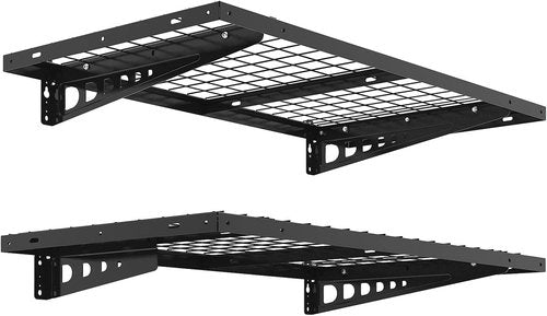 FLEXIMOUNTS Heavy-Duty Bike Wall Shelving Rack - 2 Pack 2x4ft | 660lbs Capacity, Black Pro Series