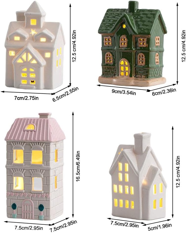 Regine Switzerland Light Up Christmas Village House - White Ceramic Tabletop Decor (1 Piece)