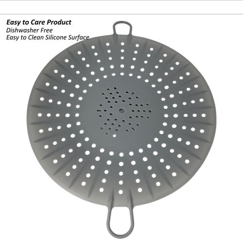 Korean Made Silicone Steamer Basket 10' Size, Silicone Steamer Insert for Pot Flexible Design (Gray) Stocking Stuffer