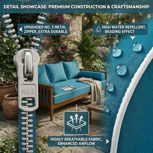Outdoor Twin Daybed Cushion Cover Set - Water-Resistant & UV Protected