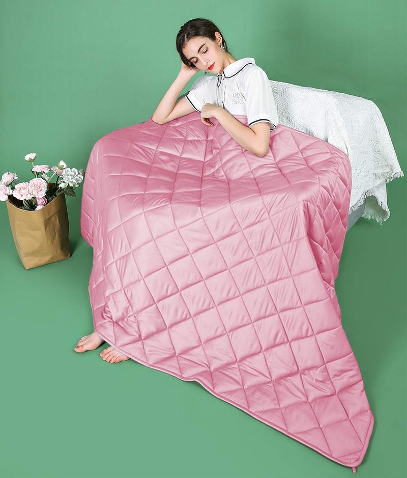 ZZZhen Weighted Blanket - High Breathability Calm Sleeping for Adult and Kids (Satin Blue, 60''80'' - 15LB)