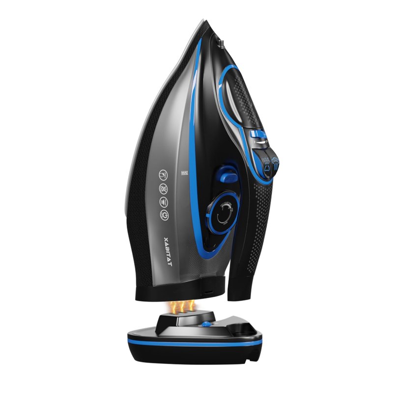 Xabitat Luxury Cordless Iron | 1500W Steam Iron | Anti Drip | Thermal Protection Technology | Nonstick Ceramic Soleplate | 2-in-1 Cord/Cordless | Adjustable & Vertical Steam Controller | Auto Shut-Off
