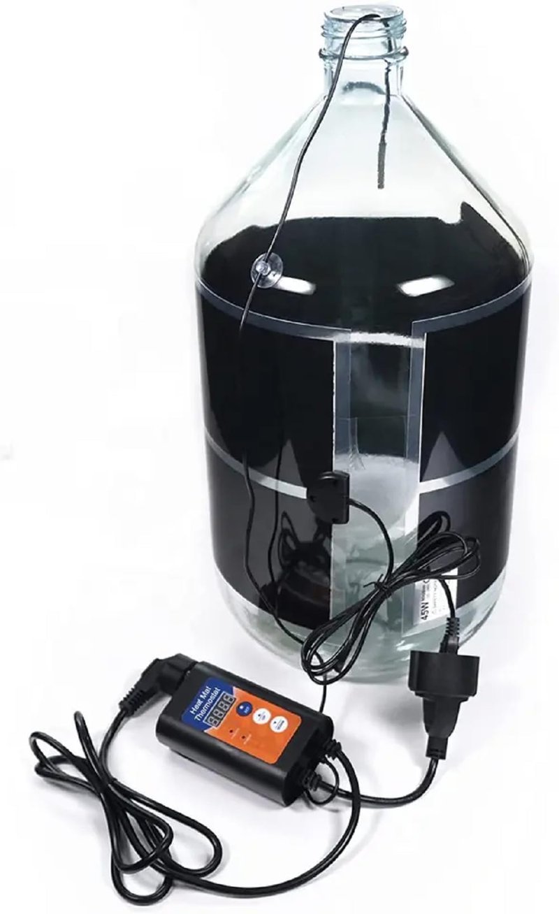 Fermentation Heater with Digital Thermostat – 11" x 6" Heating Pad for Carboys, Kombucha, Wine & Beer Brewing – Fits 1-3 Gallon Fermenters – Home Brew Belt with Temp Controller