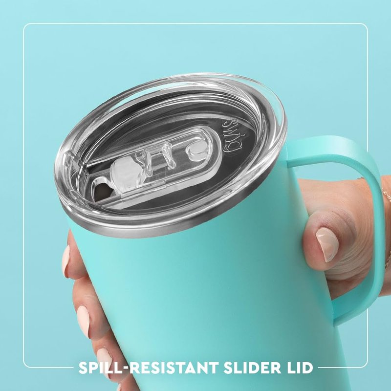Swig Life 22oz Travel Mug, Insulated Tumbler with Handle and Lid, Cup Holder Friendly, Dishwasher Safe, Stainless Steel, Travel Coffee Cup, Insulated Mug with Lid (Golf Ball)