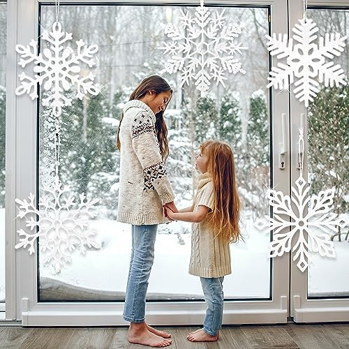 Romantic Style 24-Pack 12 Inch White Snowflake Christmas Ornaments