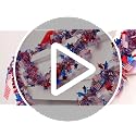 50FT Patriotic Tinsel Garland with Red White & Blue Stars for 4th of July