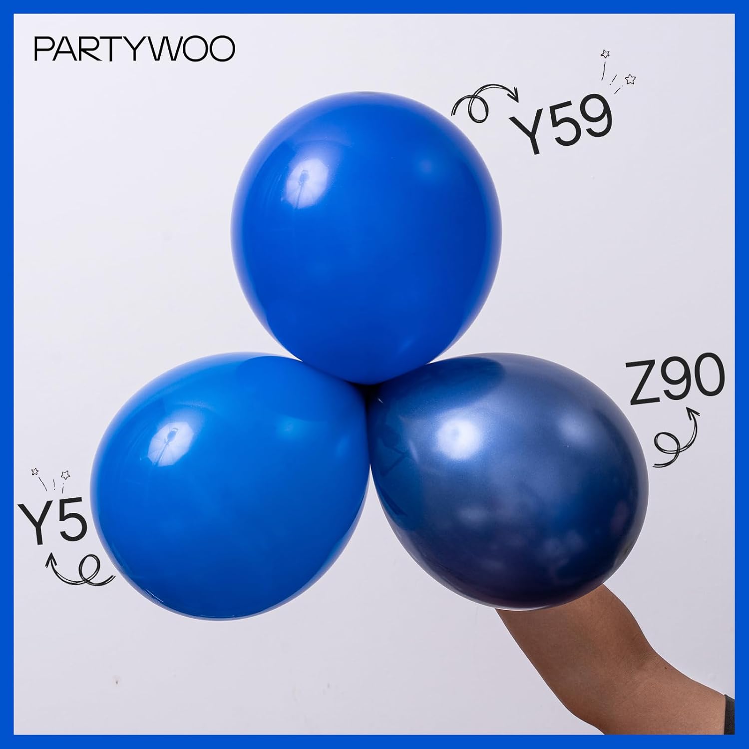 PartyWoo Royal Blue Balloons - 127-Piece Balloon Arch Kit for Baby Showers, Graduations & Parties | 5-18 Inch Sizes