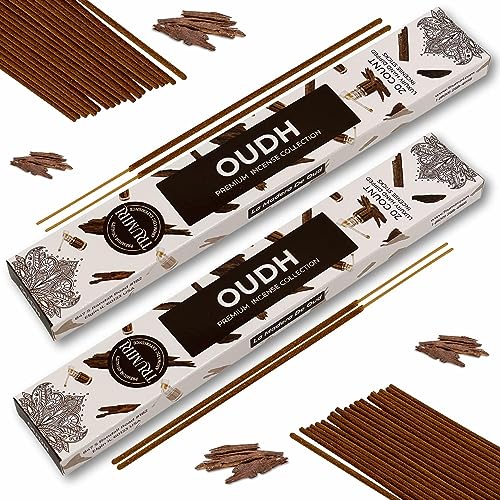 Oud Incense Sticks - Natural Agarwood Fragrance - 40 Count Pack