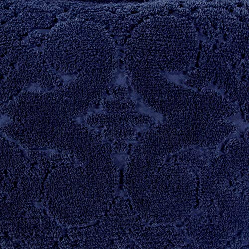 Chenille King Size Bedspread 100% Cotton Tufted Medallion Navy