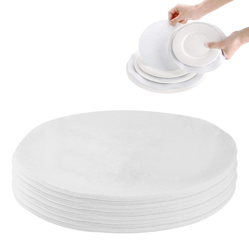 ReFeltidolom Thick Felt Plate Dividers, Set of 48 Plate Separators Round China Storage Dividers Dish Protectors White Felt Pads for Stacking China/Dish/Saucers, 5.0 Inch