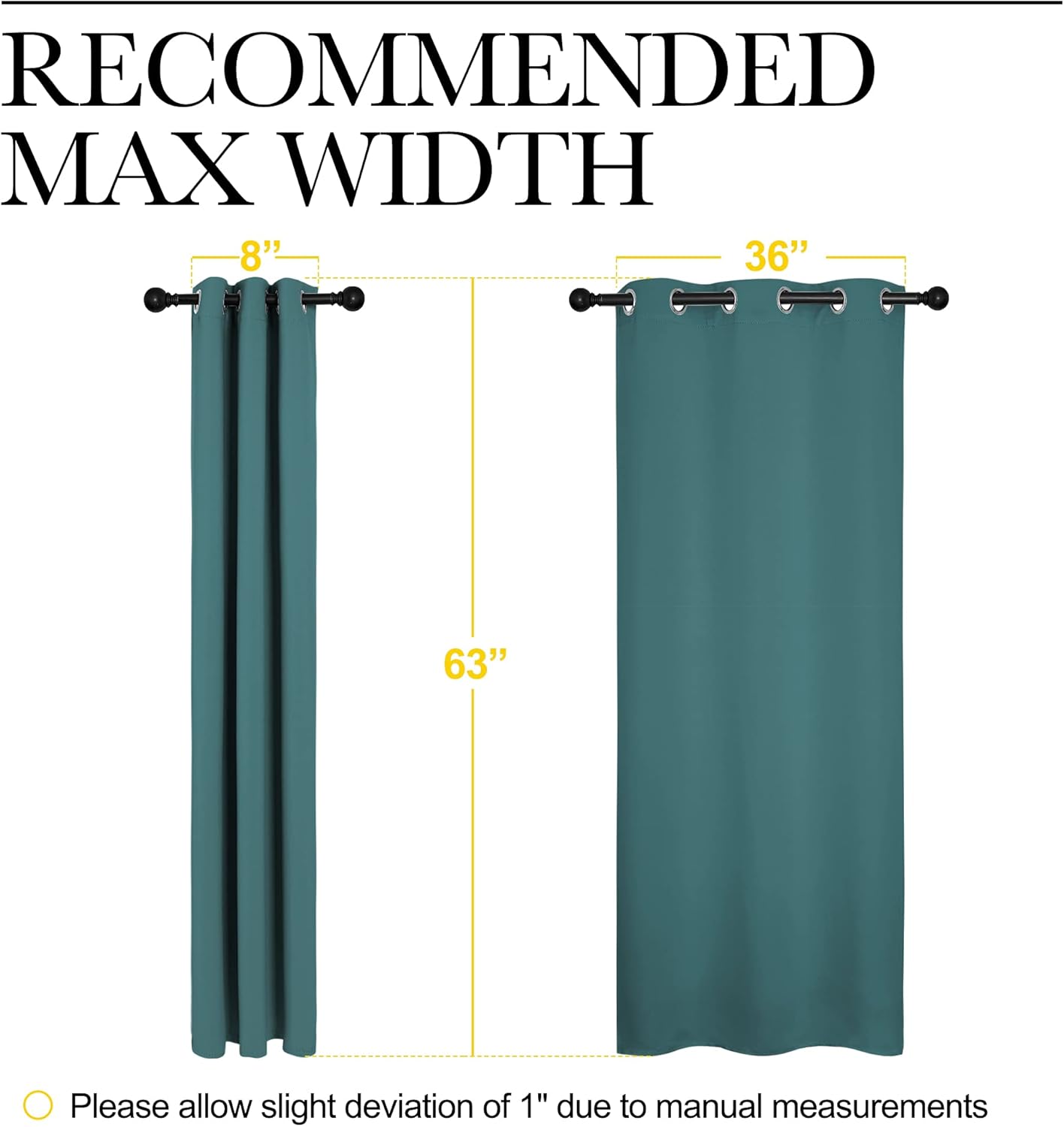 NICETOWN Thermal Insulated Blackout Curtains - Solid Grommet Drapes for Dining Room | Sea Teal, 42x63-Inch (1 Pair)