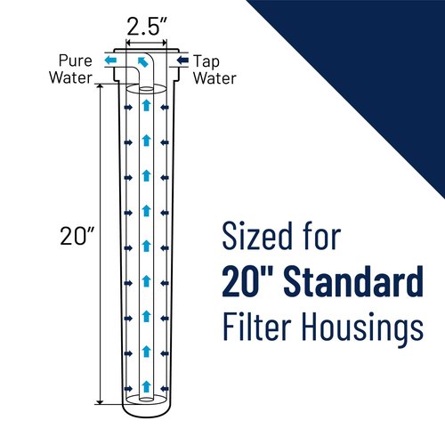 Pentair Pentek EP-20 Carbon Water Filter, 20-Inch, Whole House Carbon Block Replacement Cartridge with Bonded Powdered Activated Carbon (PAC) Filter, 20" x 2.5", 5 Micron