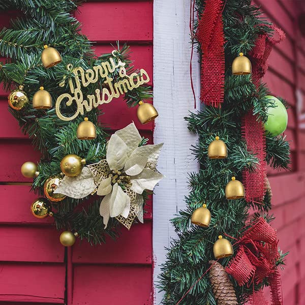 12 Pcs 1.5-Inch Copper Christmas Bells for Tree Decor and DIY Crafts