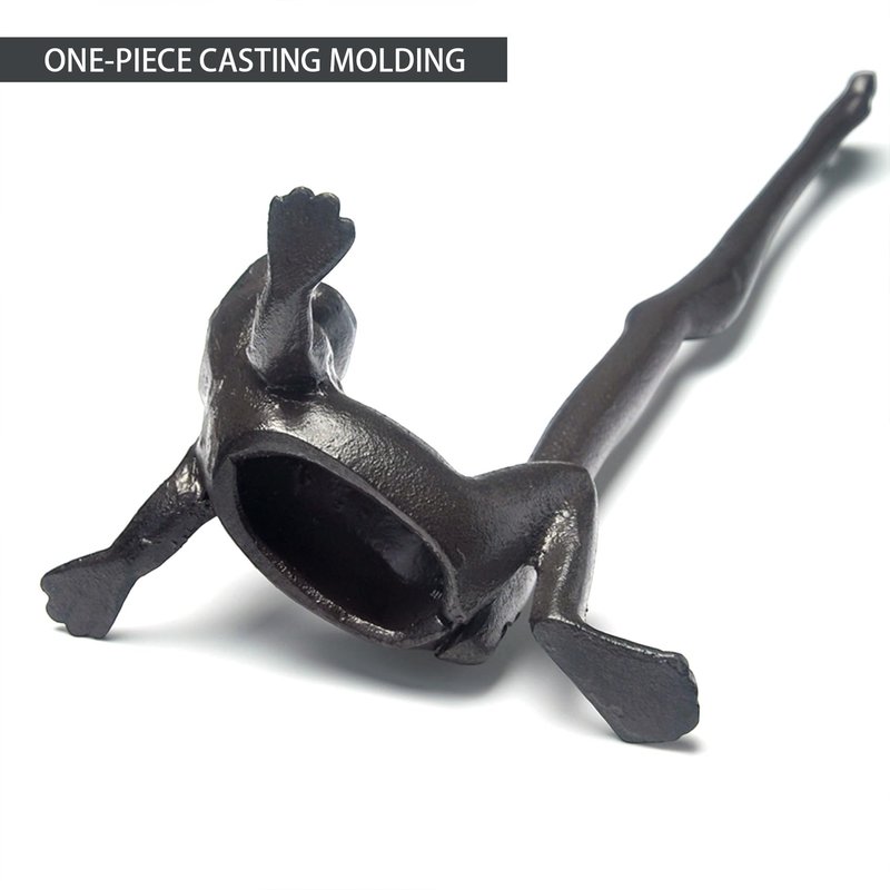 Mozhixue Frog Paper Towel Holder 16.5'' Cast Iron Paper Towel Holder Funny Toilet Paper Holder for The Floor or Counter in The Kitchen or Bathroom Bronze Rustic,Frog